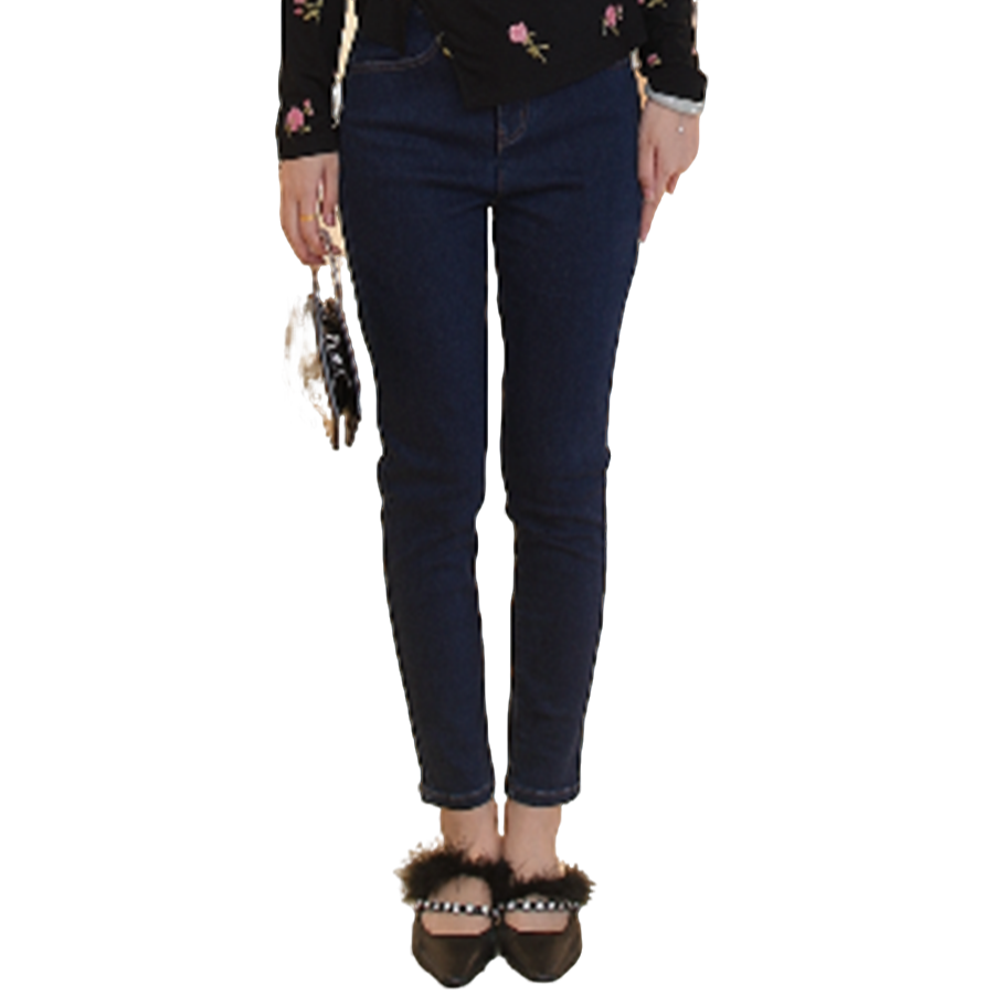 【毛毛专属】MAXRIENY牛仔裤腰头双扣设计长裤显瘦