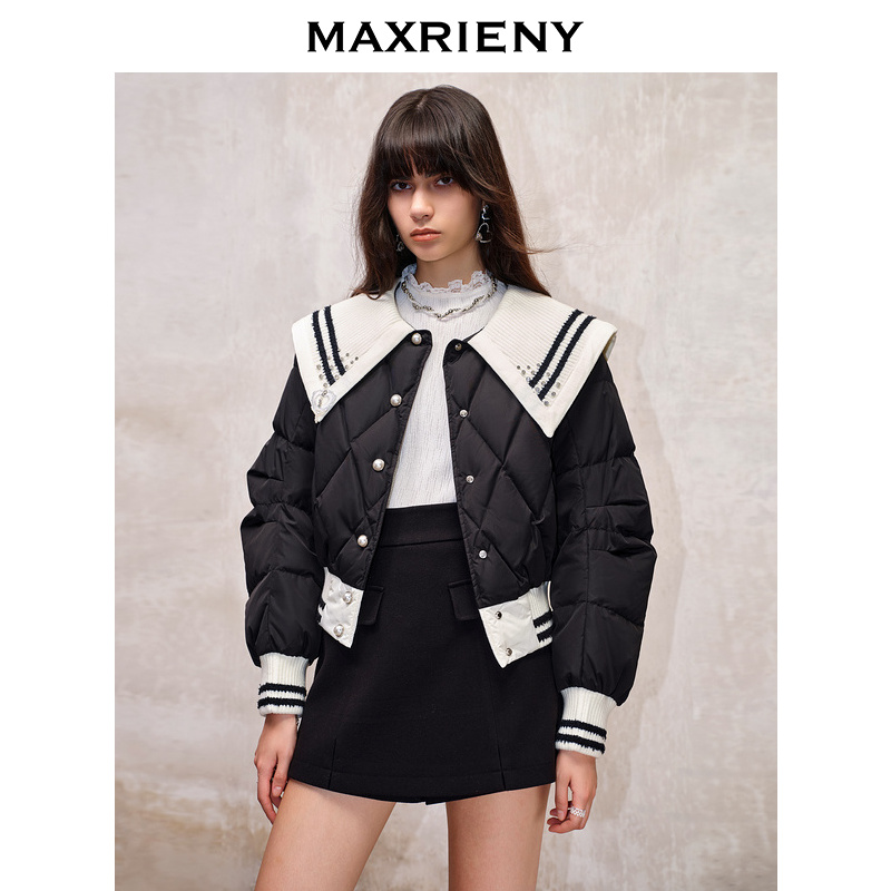 【诗语专属】MAXRIENY秋热力感轻羽绒服拼接羽绒服