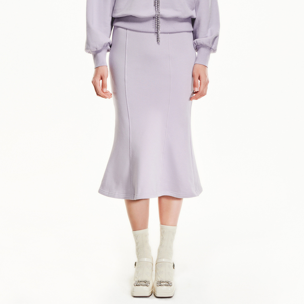 【彭彭echo专属】收腰小鱼尾摆抓绒长裙高腰包臀半身裙棉