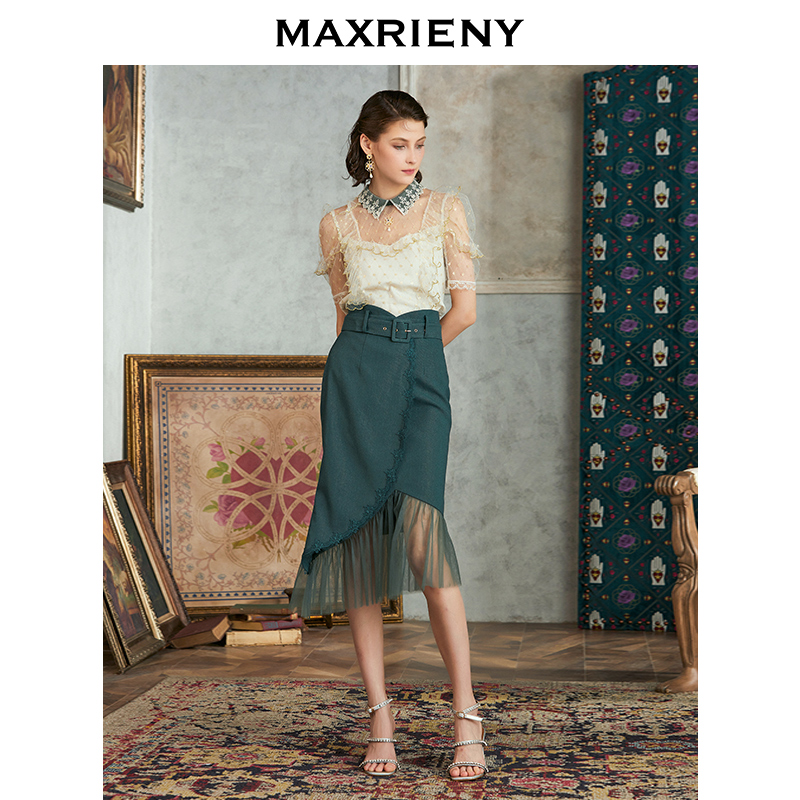 M038【赵老板专属】MAXRIENY拼接鱼尾裙女夏季修身半身裙
