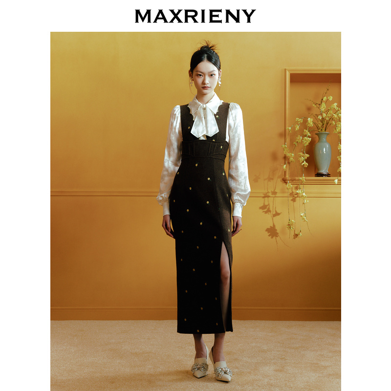 【林一专属】MAXRIENY宫廷连衣裙开衩裙子年冬