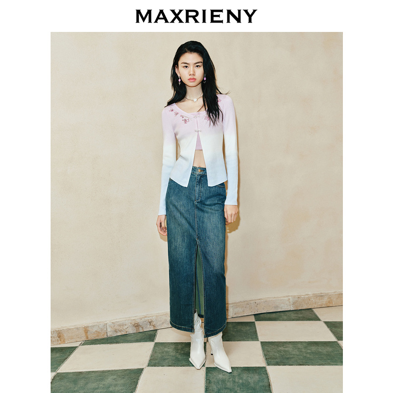 【初依专属】MAXRIENY【商场同款】牛仔半裙