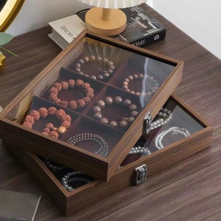 网红手串收纳盒手镯首饰盒带盖防尘放手链吊坠耳饰玉镯珠宝饰品箱