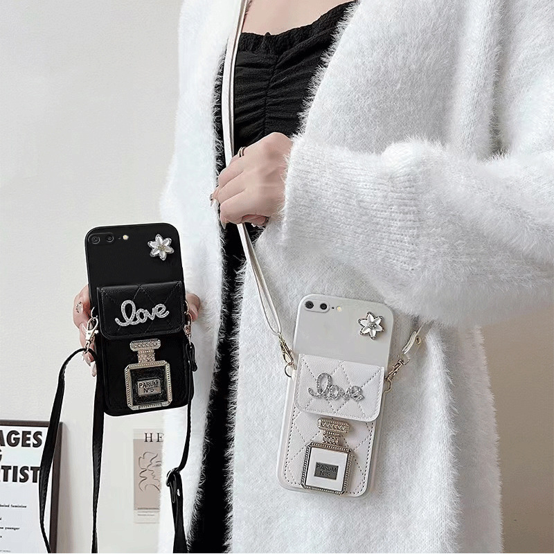 适用iPhone苹果8plus手机壳A1864零钱包网红爆款高级感背带款小众