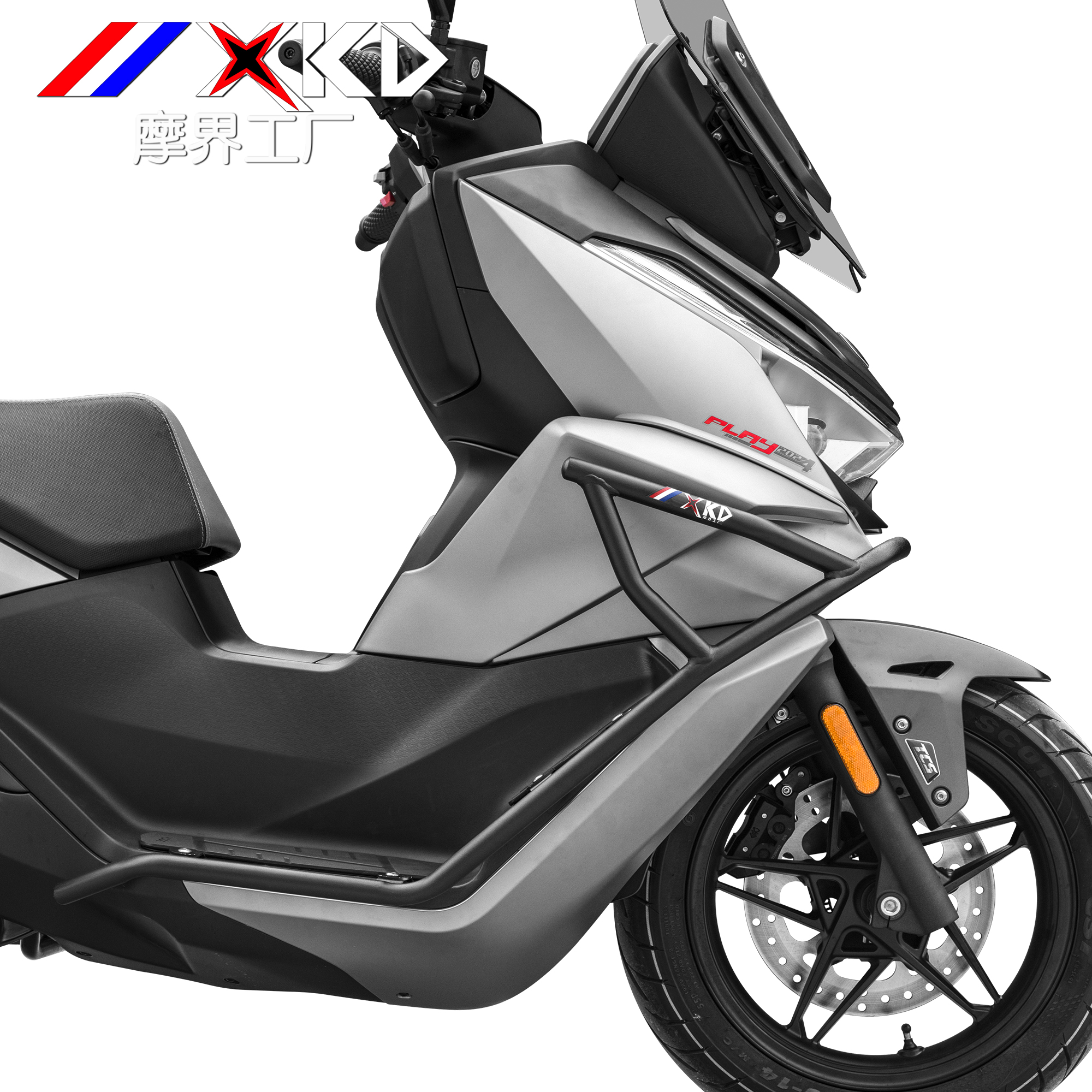 适用于无极SR250GT碳钢保险杠摩托车前后护杠铝合金不锈钢杠无损