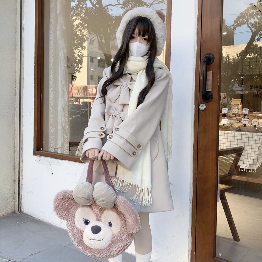 原创正版秋冬JK呢子大衣可爱小个子毛呢外套中长款百搭加厚学院风