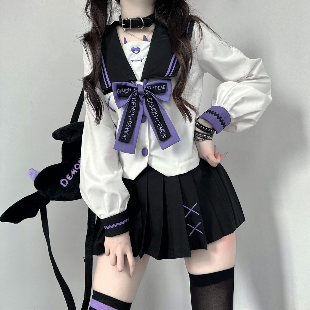 原创正版小恶魔JK制服套装水手服日系校供感学院风显瘦双子校服