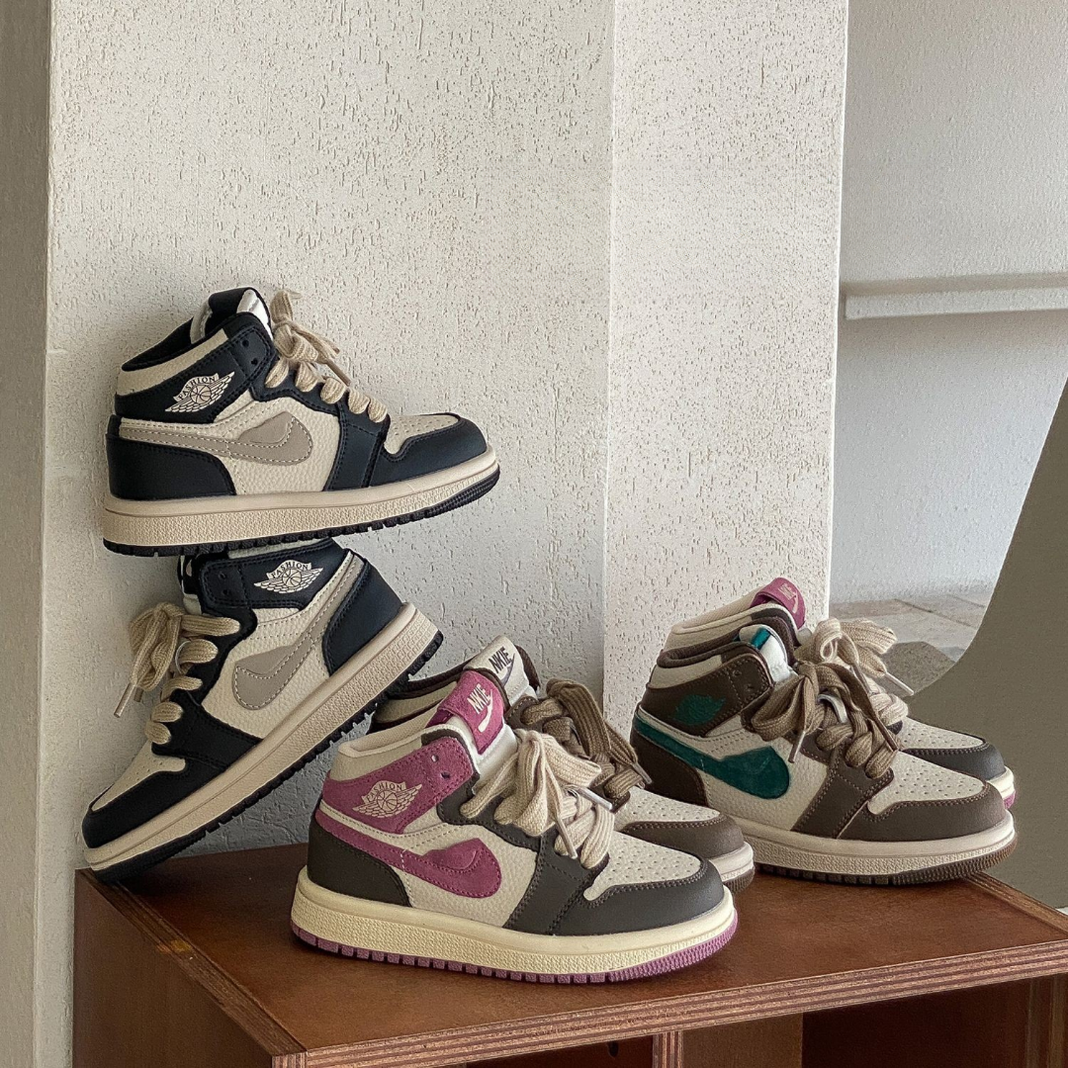 TUBAGEAJ儿童运动鞋百搭秋冬新款女童鞋子高帮休闲鞋中大童男童鞋