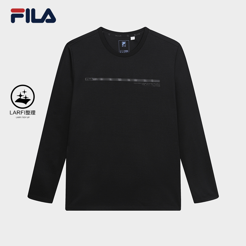 Fila/斐乐男装秋季商务运动百搭丝光拉菲双面布卫衣F11M332206F