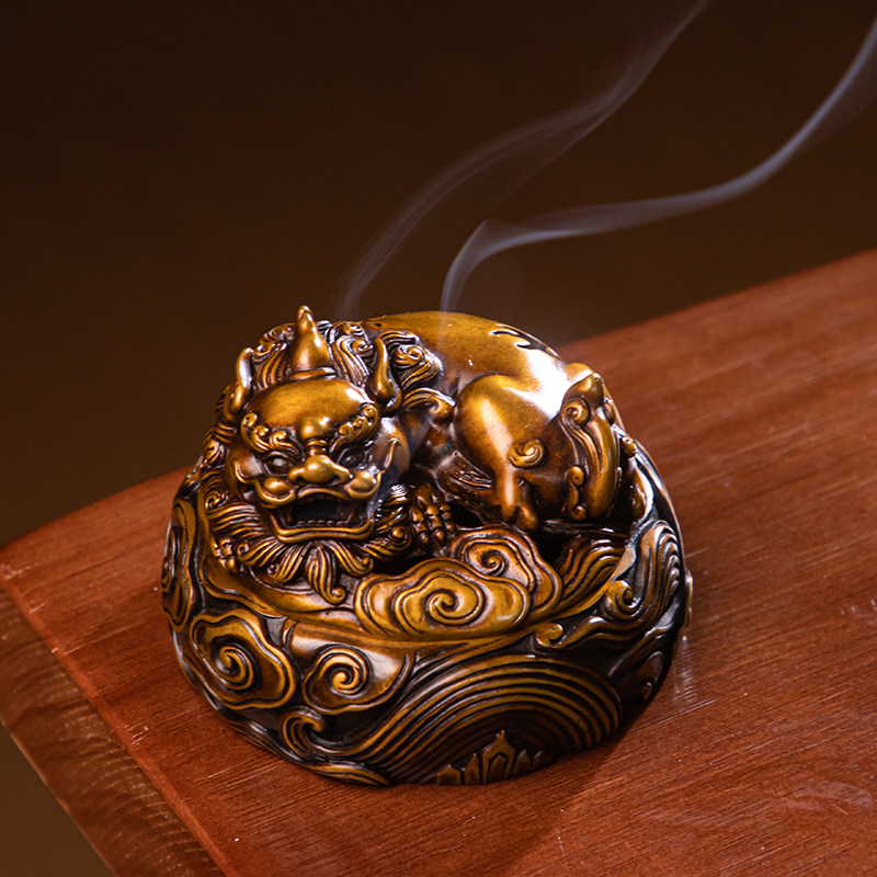 【臧风杰手工制】甪端盘香炉兽形香炉香薰香炉精炼铜苏工香炉香熏炉