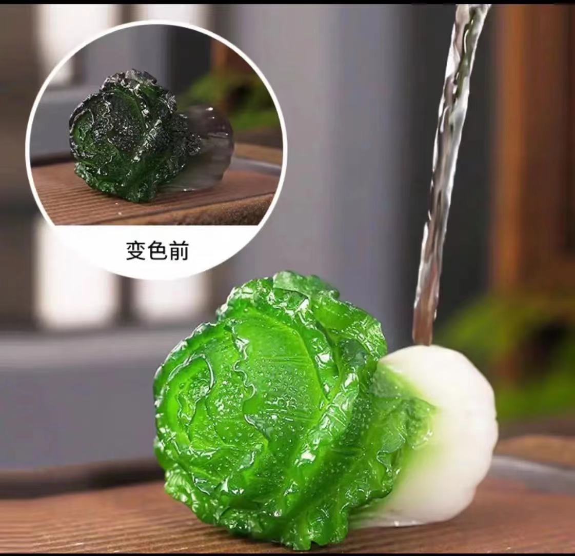 变色白菜茶宠摆件精品百财茶玩具茶道配件
