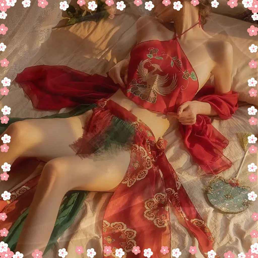 520性感女大学生战袍美背红色套装调新款爆款成人常女睡衣女甜美