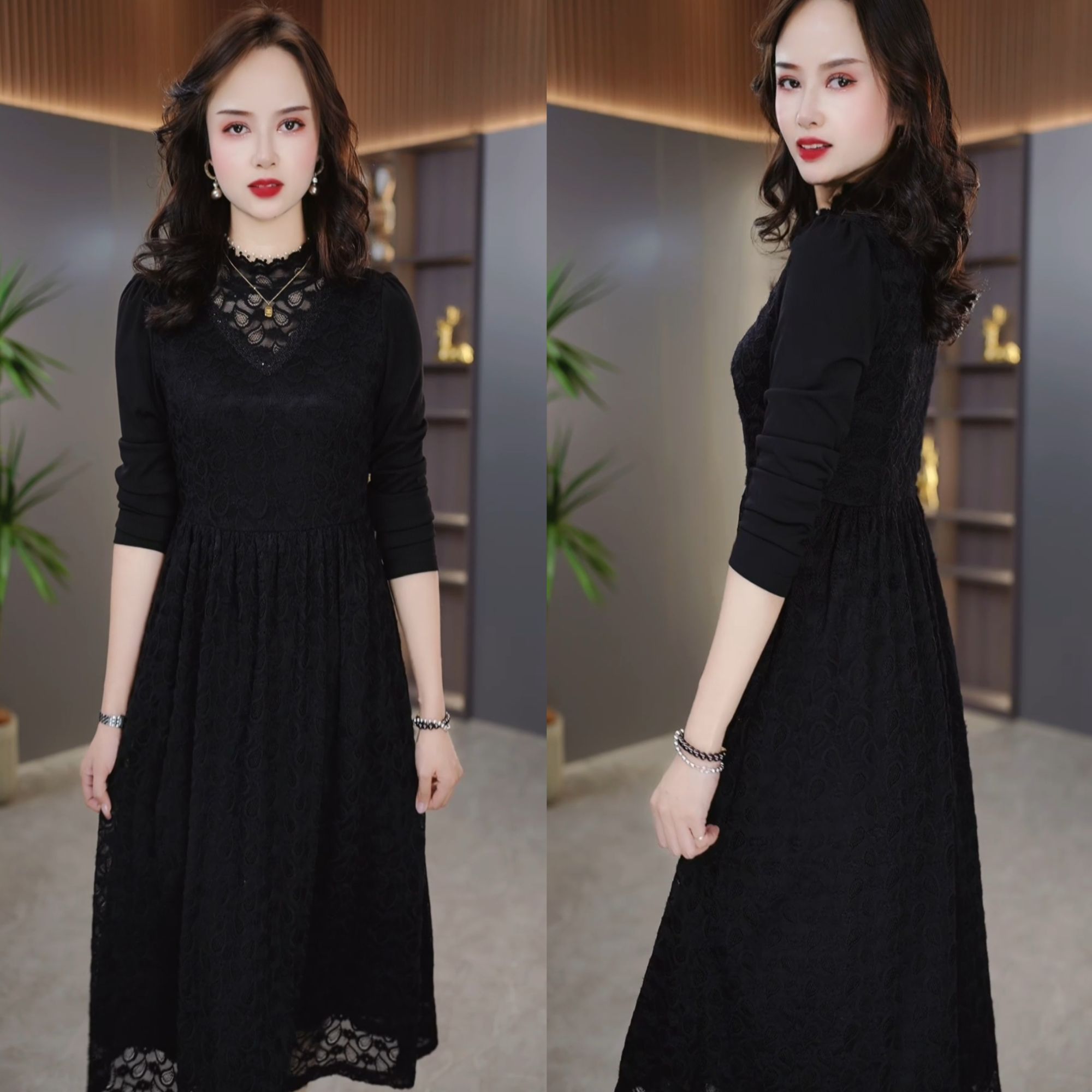 2024新款宝藏衣橱时尚溯源收腰超显瘦轻奢高端中长款连衣裙M-4XL