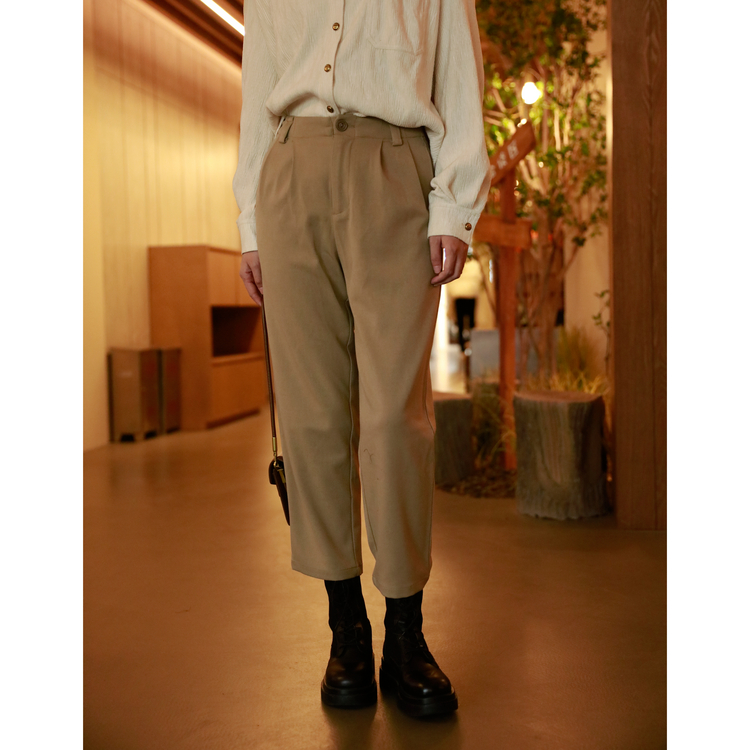 西町村屋哈伦裤女2023冬文艺质感简约百搭通勤休闲长裤HD8301001