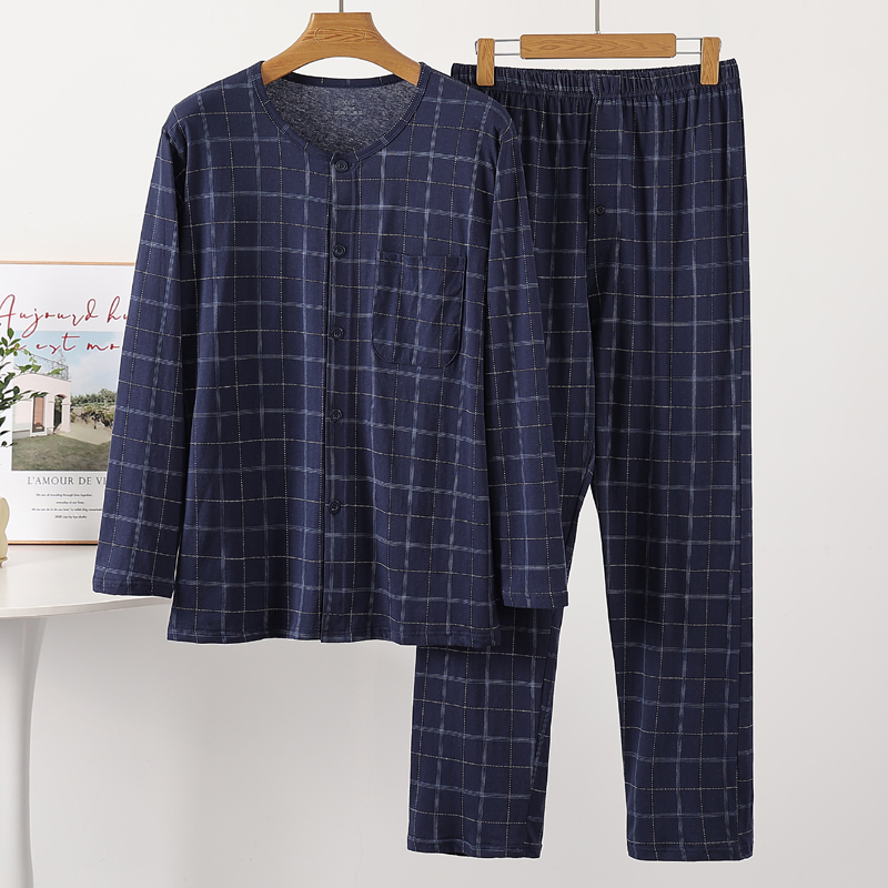 2024新款男士睡衣春秋季高档棉质可外出穿休闲大码男款秋冬家居服