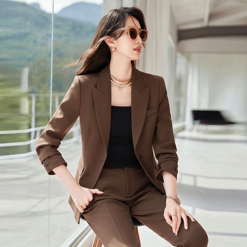 西装套装女2024新款面试正装修身显瘦职业装时尚气质西服上衣春秋