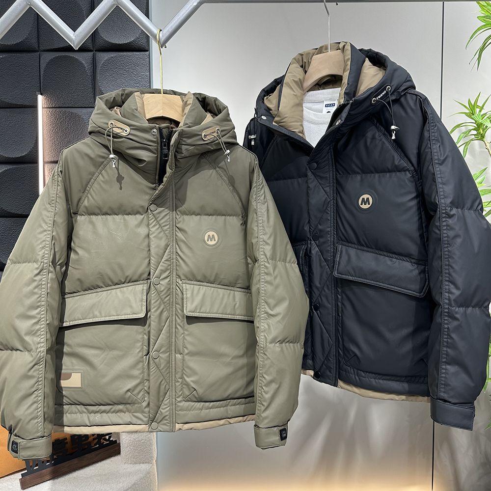 冬季连帽羽绒服男士2023新款潮牌帅气休闲工装加厚保暖短款外套男