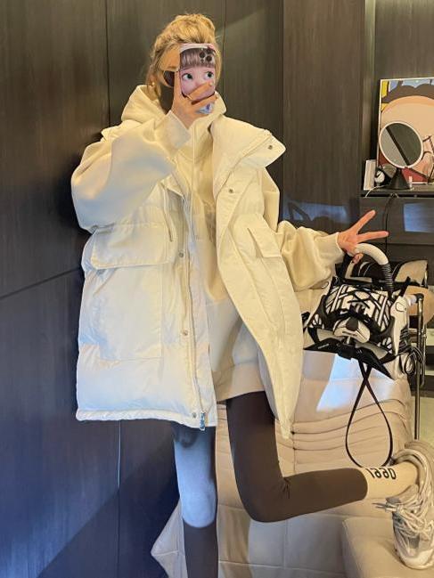 羽绒棉马甲女背心秋冬季2023新款外穿韩版宽松坎肩面包服马夹外套