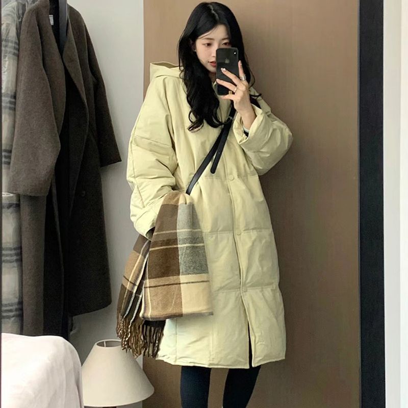 羽绒棉服女中长款2023年新款冬季加厚oversize小个子棉衣棉袄外套
