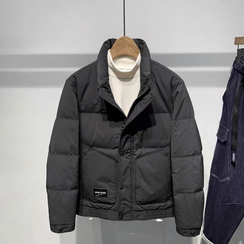冬季男士立领短款羽绒服青年时尚韩版修身白鸭绒保暖羽绒衣外套男
