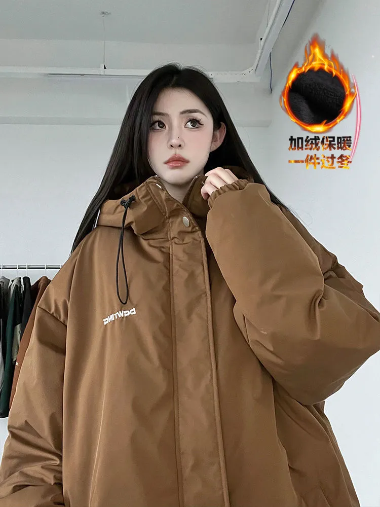 特大码2023新款棉服女秋冬季加厚棉衣冲锋衣外套宽松面包服棉袄