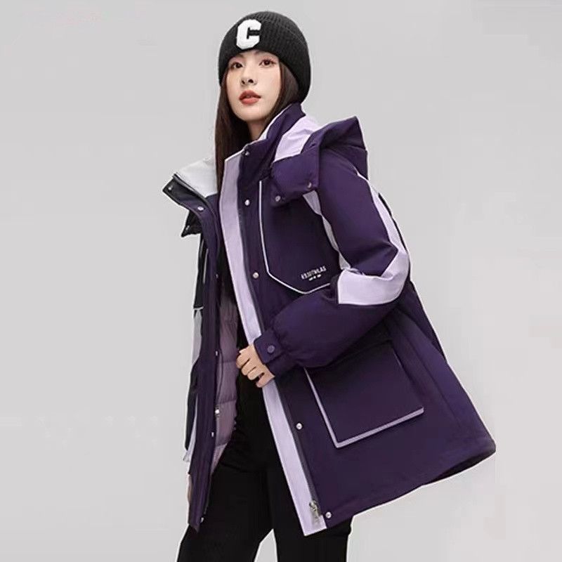 羽绒服2023冬季新款中长款派克时尚收腰小个子保暖外套连帽