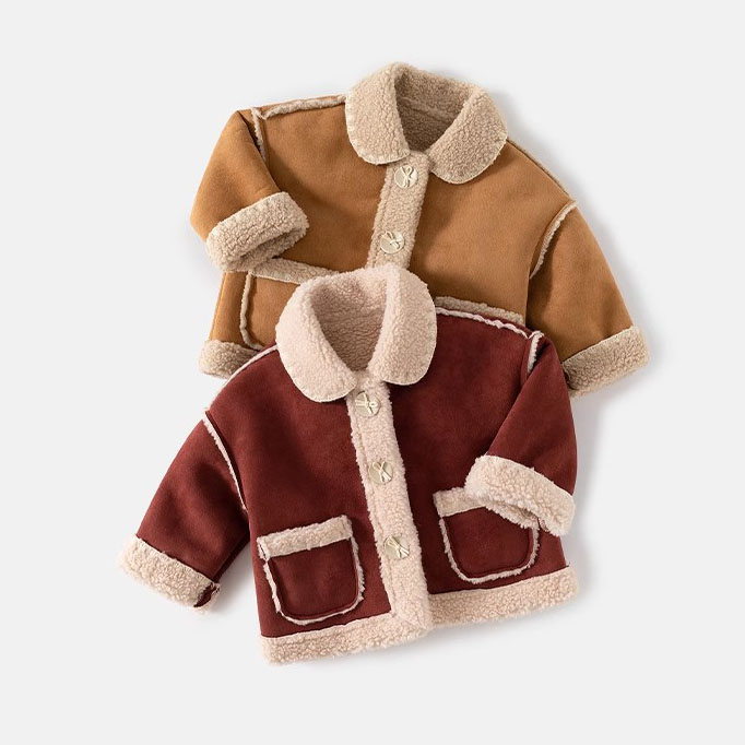 女童外套秋冬款2024新款洋气加绒宝宝羊羔绒上衣冬装童装儿童衣服