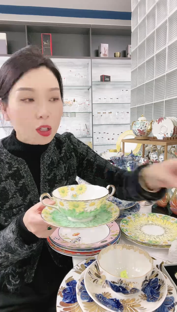 【闪购商品】雏菊绿色 双耳碗碟