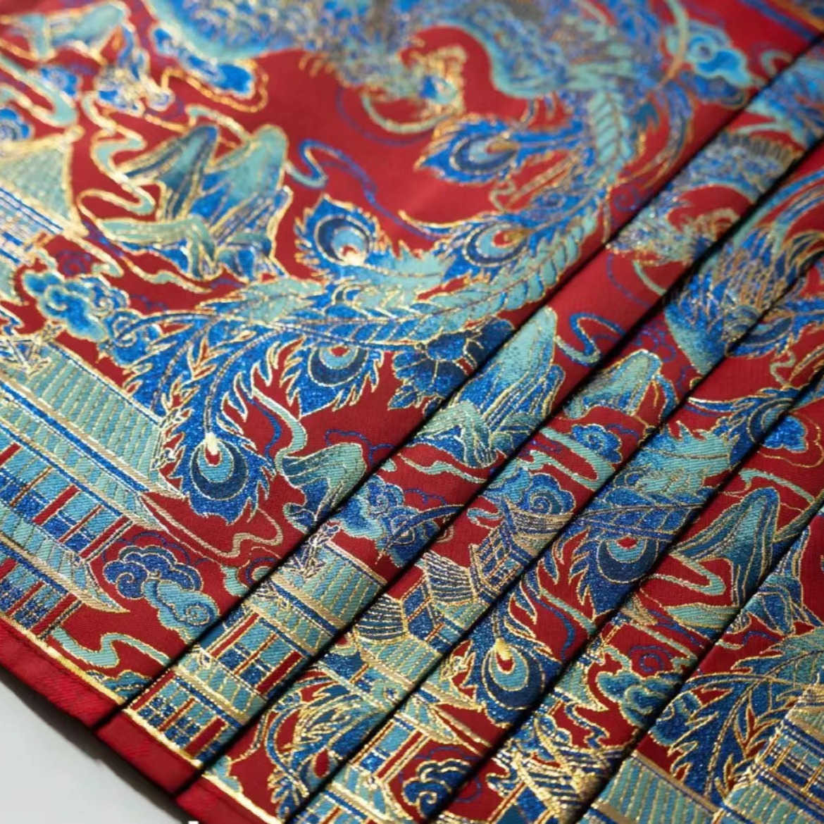 【凤归云】国风织金仿妆花马面裙织锦缎面料