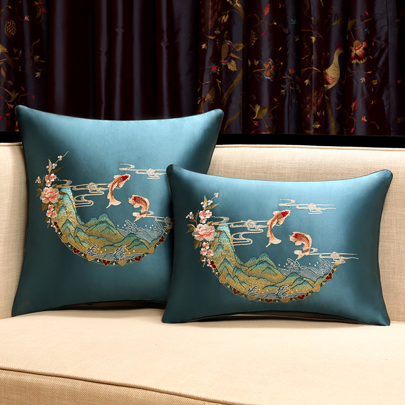 【如鱼得水】新中式沙发抱枕客厅中国风靠垫套床头靠背垫护腰靠枕