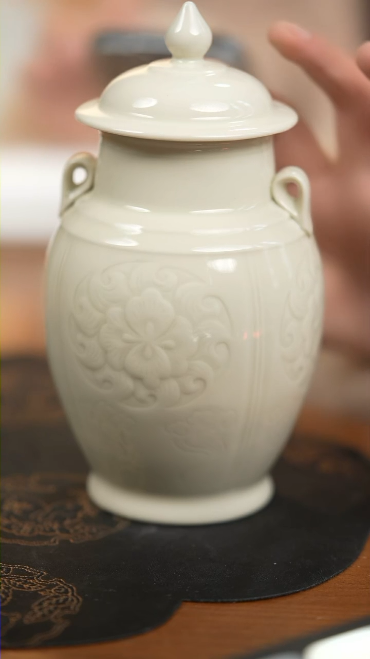 【闪购商品】紫砂茶案定窑白花器小号
