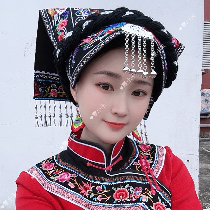 【覃小米】 M042少数民族服装民族特色绣花帽子布依族壮族头饰
