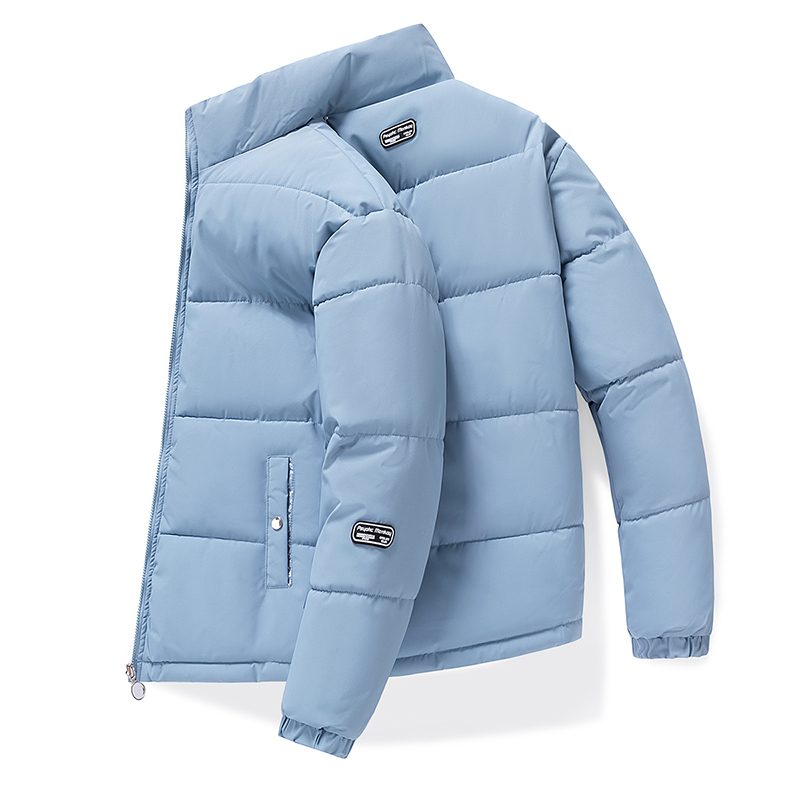 男士短款立领男装外套冬天男款棉服冬款加绒加厚双面穿衣青上衣