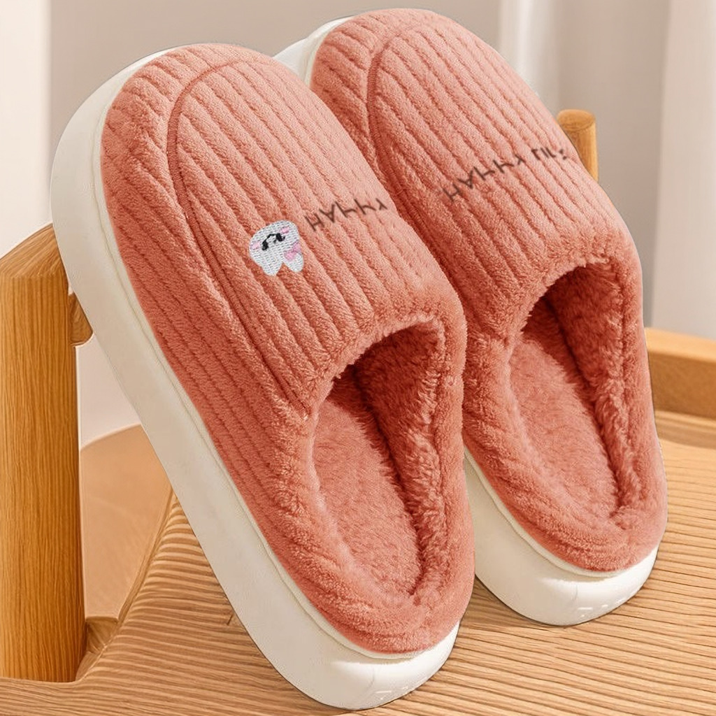 【9.9元❤=1双】棉拖鞋男士秋冬季家居室内保暖防滑防臭厚底情侣家用