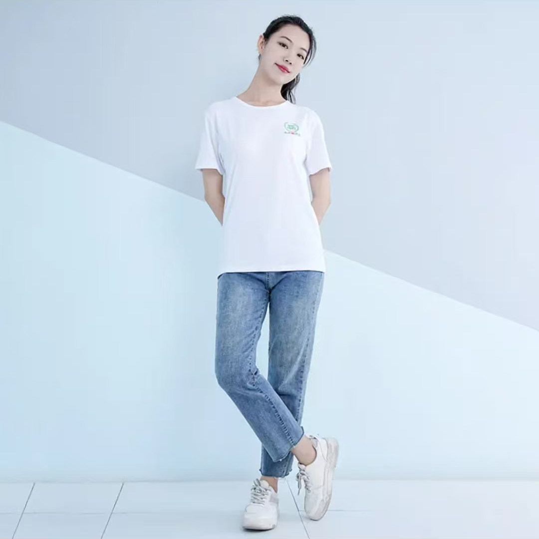 工作服重庆鲜面条劳保工装白色透气时尚圆领透气舒适简约合身T恤