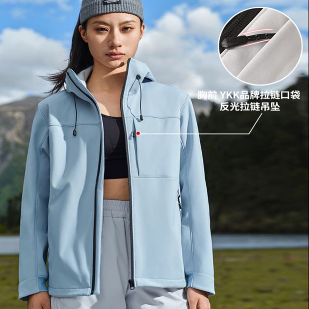 春秋潮流时尚连帽软壳衣防水百搭开衫夹克2025春季新款帅气风衣