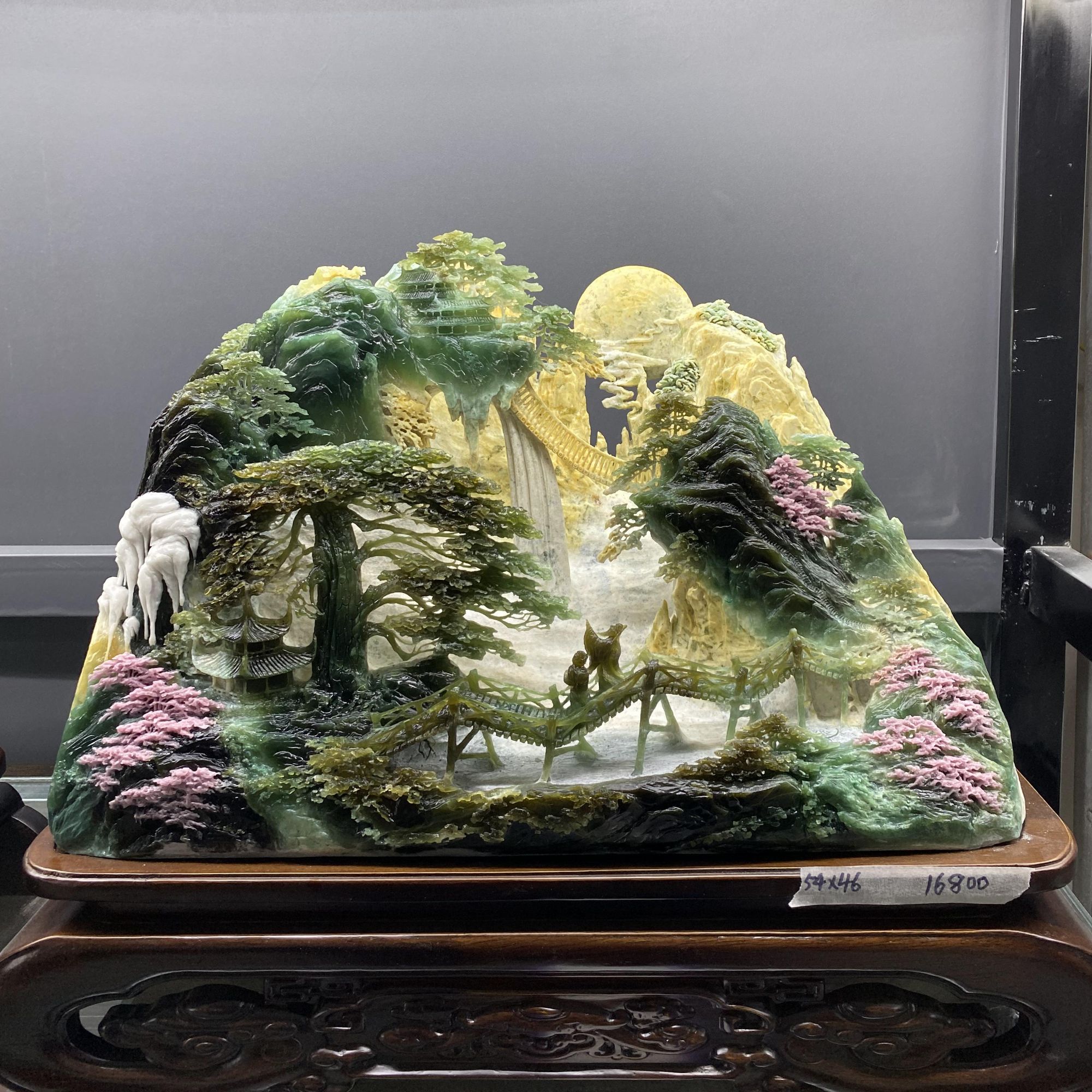 岫岩纯手工雕刻纯天然山水玉摆件家居摆件乔迁礼品