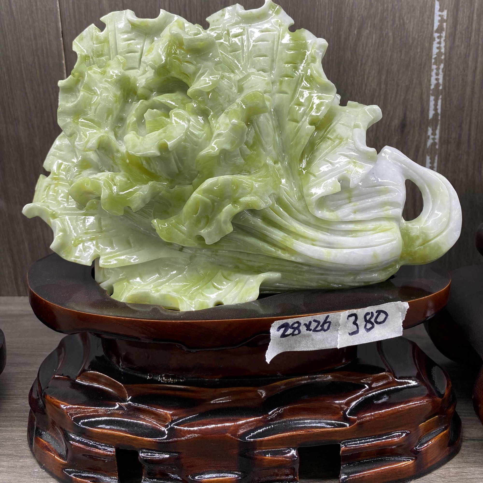 岫岩纯手工雕刻纯天然白菜玉摆件家居摆件乔迁礼品