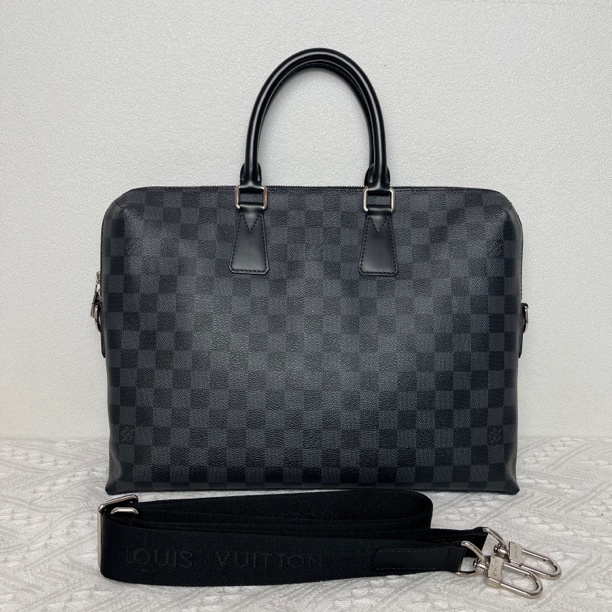 99新 LouisVuitton/路易威登 5517/7983时尚经典黑棋盘格公文包