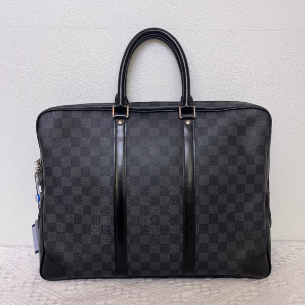99新 LouisVuitton/路易威登 4961/男士经典时尚黑棋盘格公文包