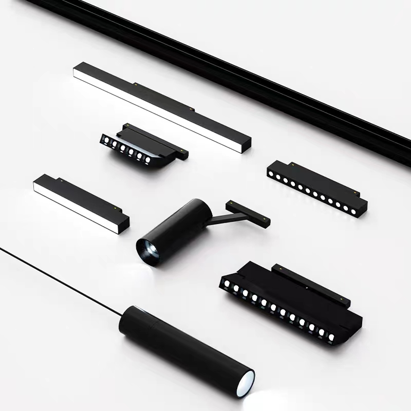 磁吸轨道灯设计组合套餐客厅卧室无主灯照明嵌入式led线形灯预埋