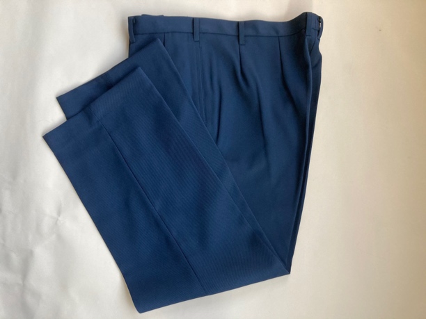 藏青色冬裤 加厚斜纹哔叽面料冬裤男士宽松大档裤