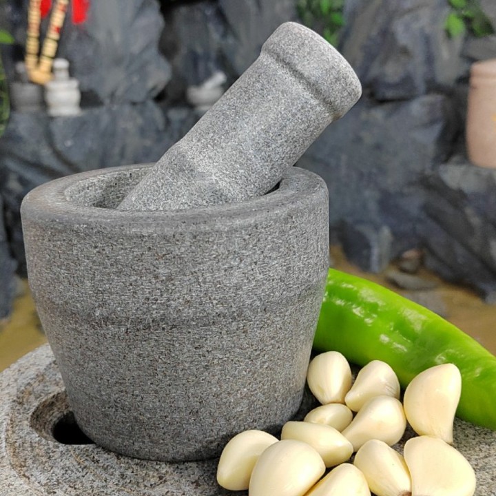 丘山元天然黑青石捣蒜器石臼老式石头捣蒜器原石蒜臼子石臼捣碎器