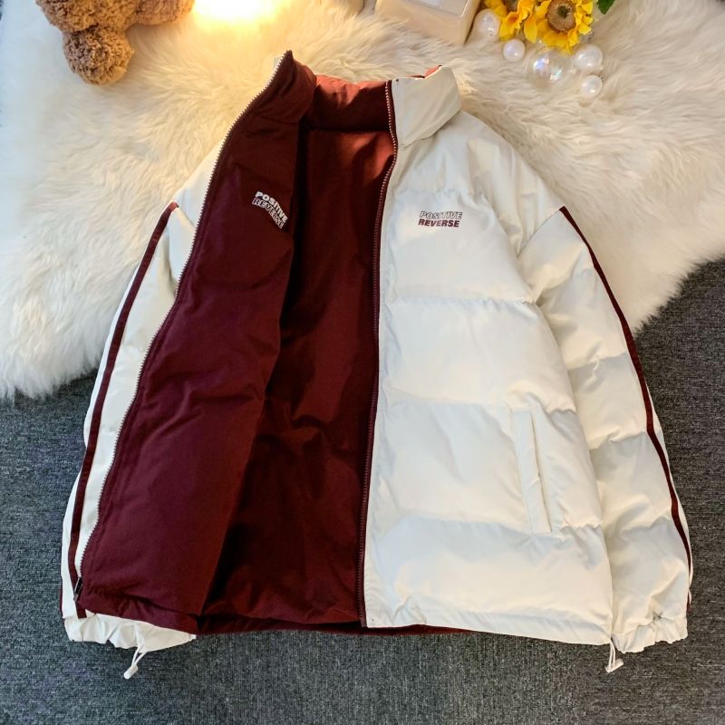 新款两面穿晋江羽绒棉服男款冬季潮牌港风二棉外套加厚棉衣冬装A