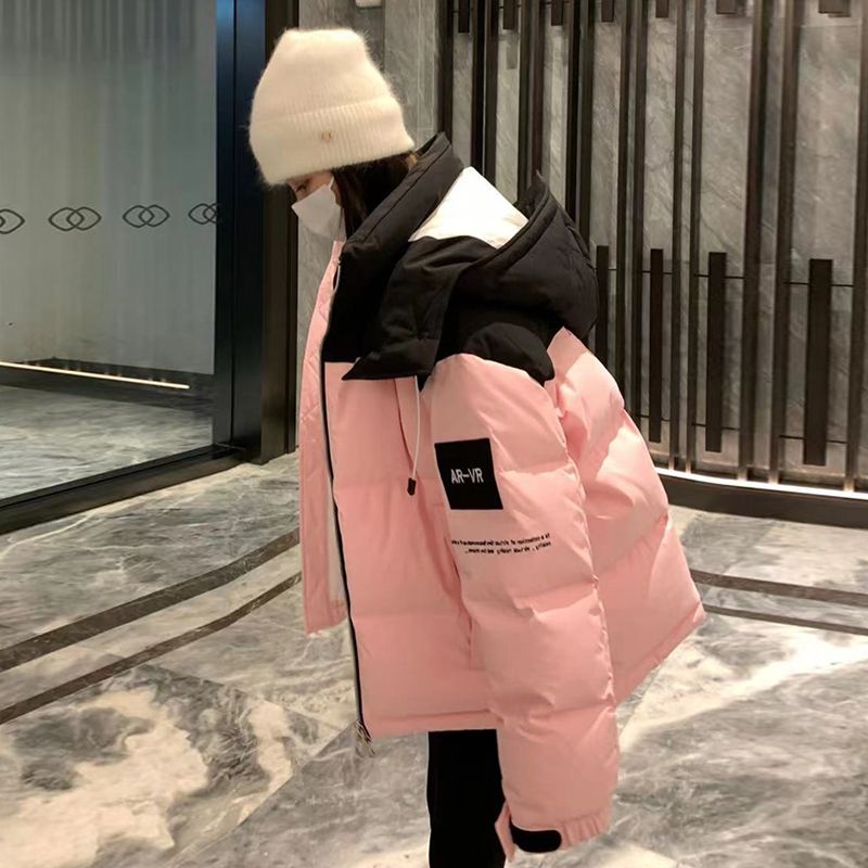 新款羽绒棉服女20233年韩系学生棉袄工装oversize冬季加厚款棉服A