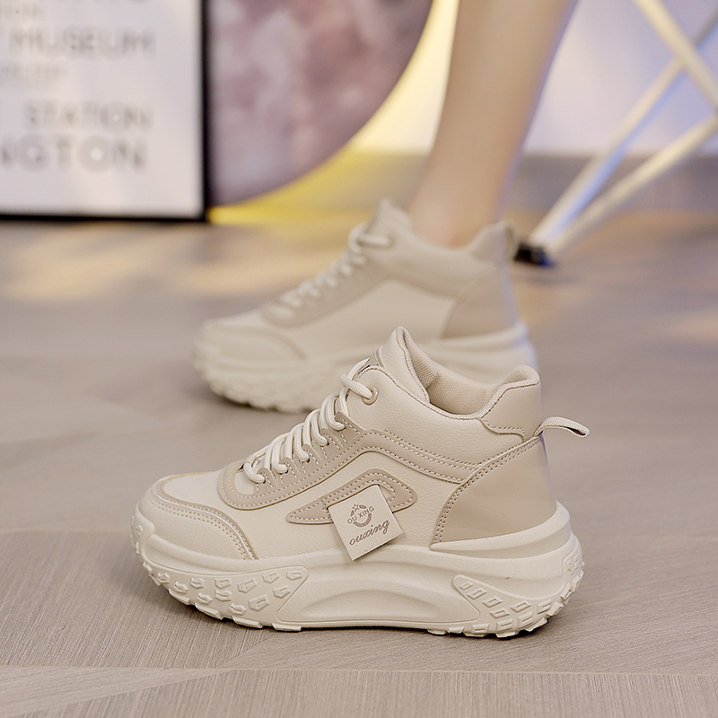 小个子增高鞋子女鞋运动老爹鞋休闲百搭厚底2023冬季加绒保暖棉鞋