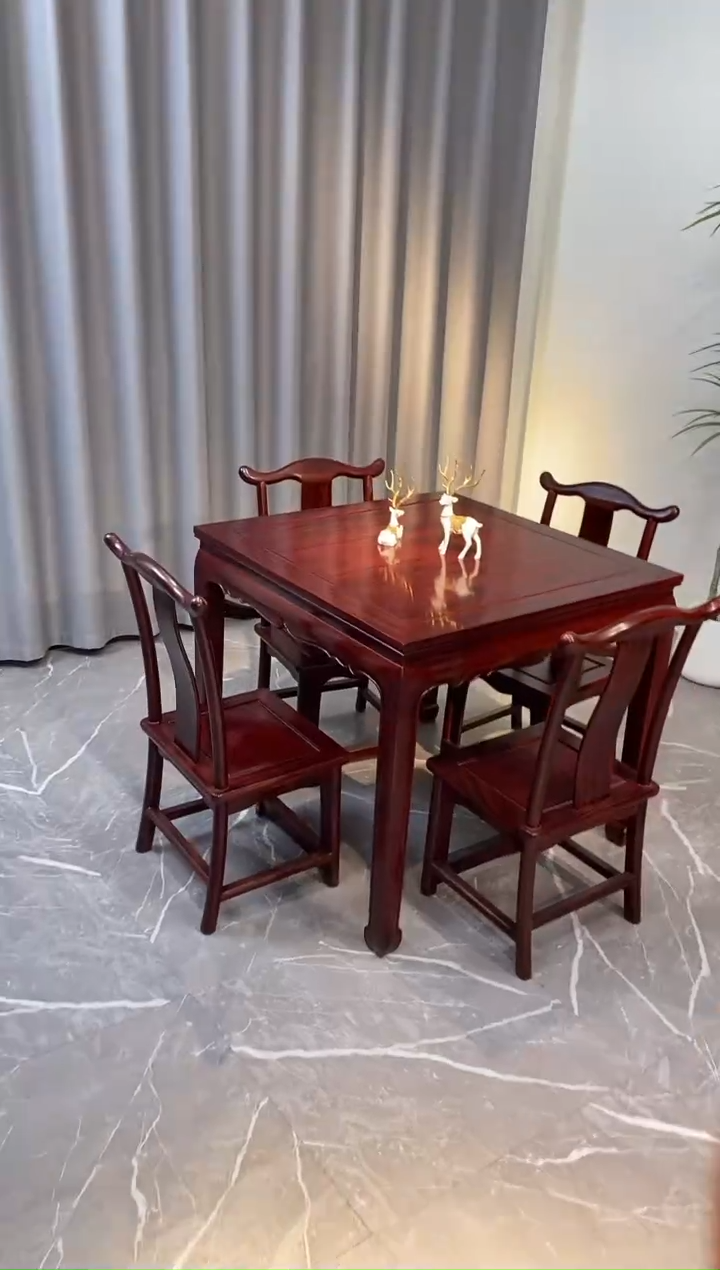 【闪购商品】黑酸枝木类成套家具方桌五件套