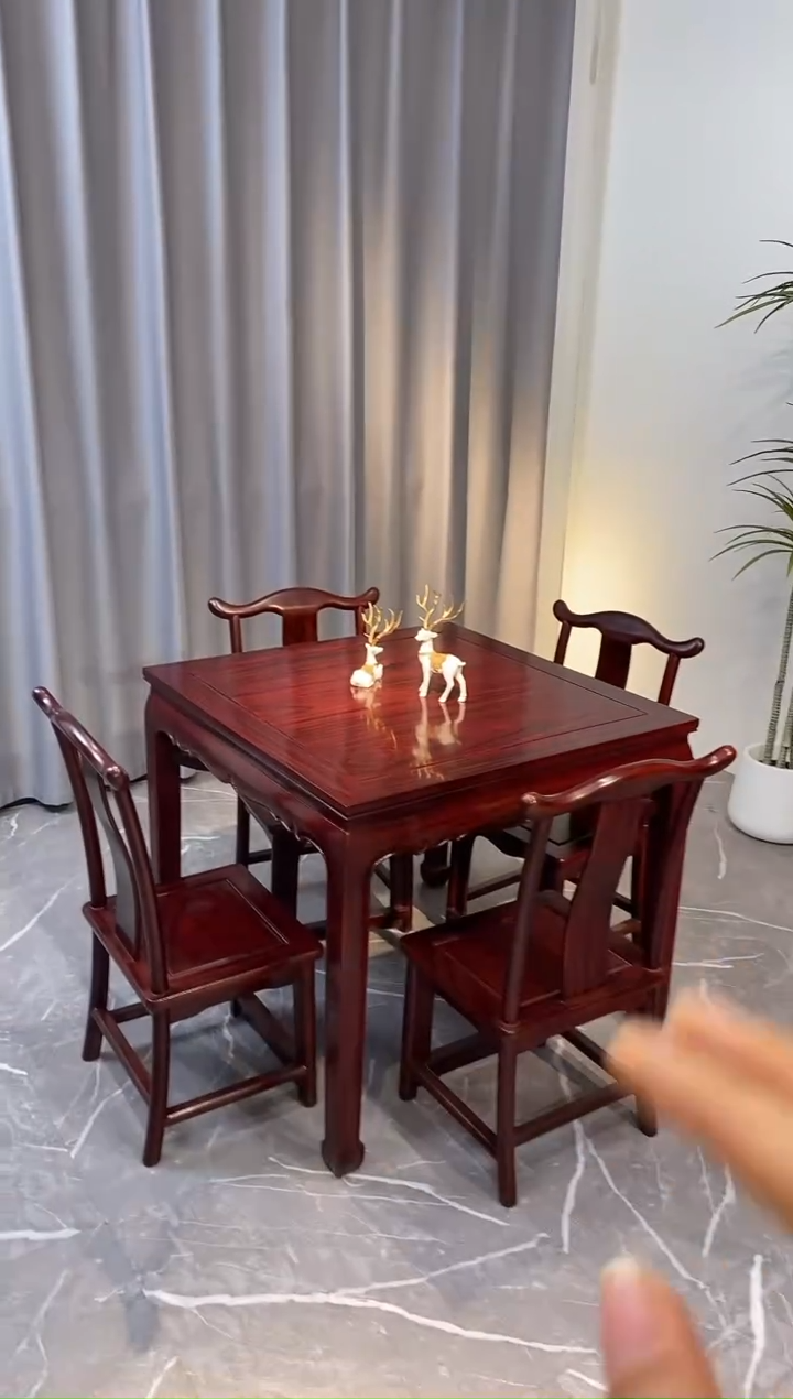 【闪购商品】黑酸枝木类成套家具小方桌5件套