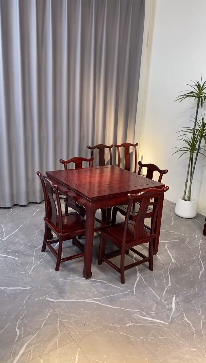 【闪购商品】黑酸枝木类成套家具方桌五件套