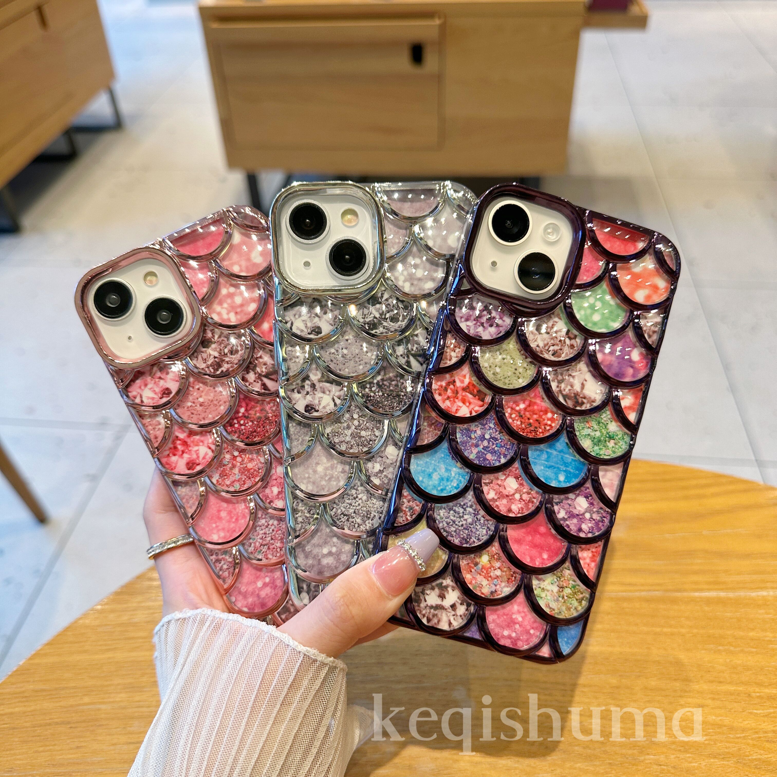 电镀美人鱼iPhone14手机壳苹果13防摔12promax镂空苹果14promax